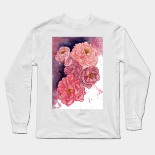 Peonies illustration 2 Long Sleeve T-Shirt